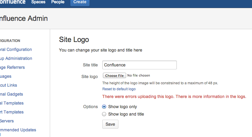 Unable to Change Site Logo in Confluence Confluence Atlassian